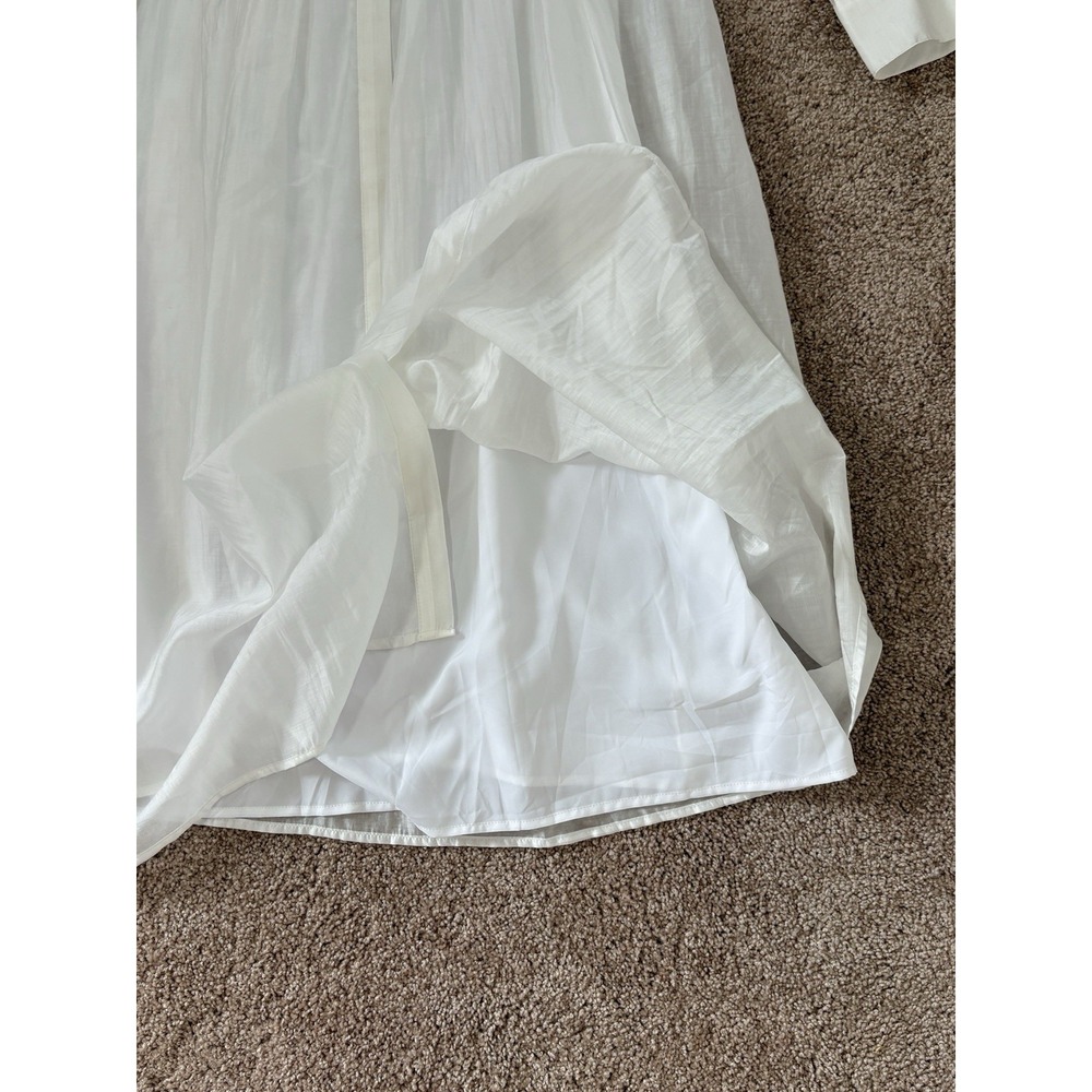 NWT Banana Republic Pleated Organza Midi Dress XL White Tencel Pintuck Romantic - Picture 15 of 16